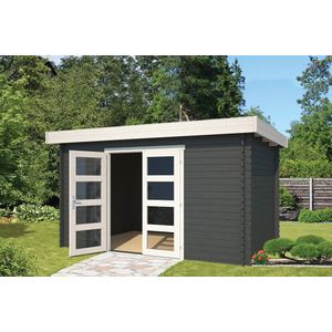 Outdoor Life Products | Tuinhuis Mikkel 380 x 275 | Gecoat | Carbon Grey-Wit