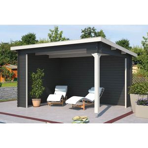 Outdoor Life Products | Overkapping Lara 380 x 275 | Gecoat | Carbon Grey-Wit