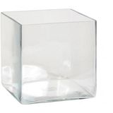 Lage Vaas/Accubak Transparant Glas Vierkant 20 cm