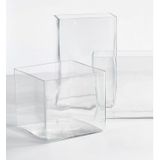 Lage Vaas/Accubak Transparant Glas Vierkant 20 cm