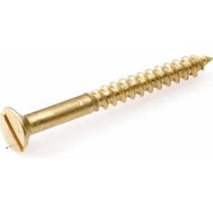 Houtschroef HOMEFIX platkop messing 3.5x25 mm 16 stuks Job-box