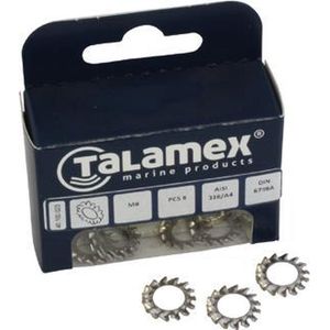 Talamex RVS Tandveerring  M6 / 10 stuks
