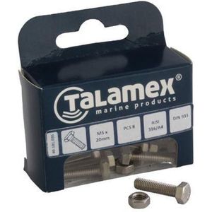 Talamex RVS Bout Zeskant  M10 x 100 / 1 stuks