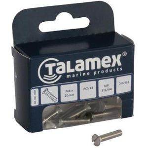 Talamex RVS Bout | Verzonken Platkop  M4 x 50 / 6 stuks