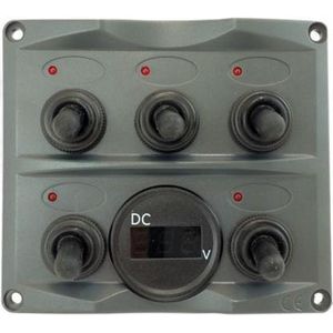 Talamex - Schakelpaneel - Antraciet - Waterdicht - Met Voltmeter