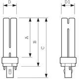 MASTER - PL-C - Lamp - Warm Wit - 18W - 2 Pin