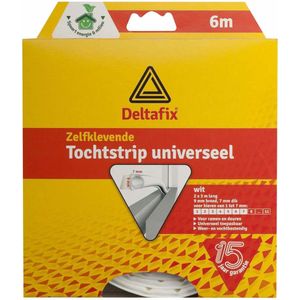 Deltafix Tochtstrip - tochtwering - wit - zelfklevend - universeel - 6 m x 9 mm x 7 mm