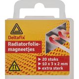 Deltafix Radiatorfolie magneten 20x - nikkel - hittebestendig - 10 x 3 x 2 mm