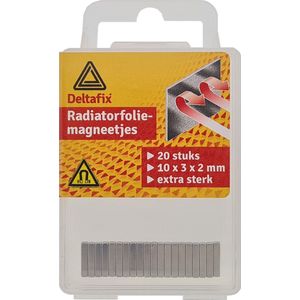 Deltafix Radiatorfolie magneten 20x - nikkel - hittebestendig - 10 x 3 x 2 mm