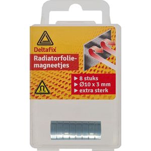 Deltafix Radiatorfolie magneten 8x - nikkel - hittebestendig - 10 x 3 mm