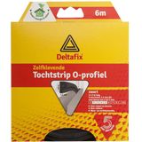 Deltafix Tochtstrip - Tochtwering - Zwart - Zelfklevend - O-profiel - 6 M X 9 Mm X 6 Mm