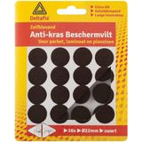 Deltafix Anti-krasvilt - 16x - zwart - 22 mm - rond - zelfklevend - meubel beschermvilt