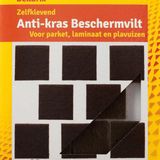Deltafix Anti-krasvilt - 8x - zwart - 25 x 25 mm - vierkant - zelfklevend - meubel beschermvilt