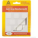 Deltafix Anti-krasvilt - 8x - wit - 25 x 25 mm - vierkant - zelfklevend - meubel beschermvilt