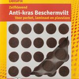 Deltafix Anti-krasvilt - 20x - bruin - 17 mm - rond - zelfklevend - meubel beschermvilt