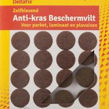 Deltafix Anti-krasvilt - 16x - bruin - 22 mm - rond - zelfklevend - meubel beschermvilt