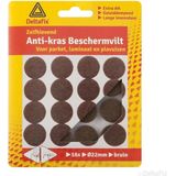 Deltafix Anti-krasvilt - 16x - bruin - 22 mm - rond - zelfklevend - meubel beschermvilt