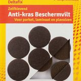 Deltafix Anti-krasvilt - 6x - bruin - 33 mm - rond - zelfklevend - meubel beschermvilt