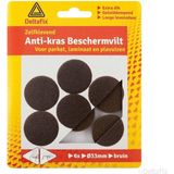Deltafix Anti-krasvilt - 6x - bruin - 33 mm - rond - zelfklevend - meubel beschermvilt