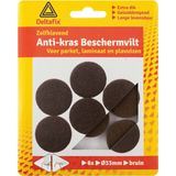 Deltafix Anti-krasvilt - 6x - bruin - 33 mm - rond - zelfklevend - meubel beschermvilt