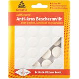 Deltafix Anti-krasvilt - 16x - wit - 22 mm - rond - zelfklevend - meubel beschermvilt