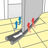 Deltafix Tochtstrip - tochtwering - grijs - foam - 95 x 2,5 cm - deur tochtstopper