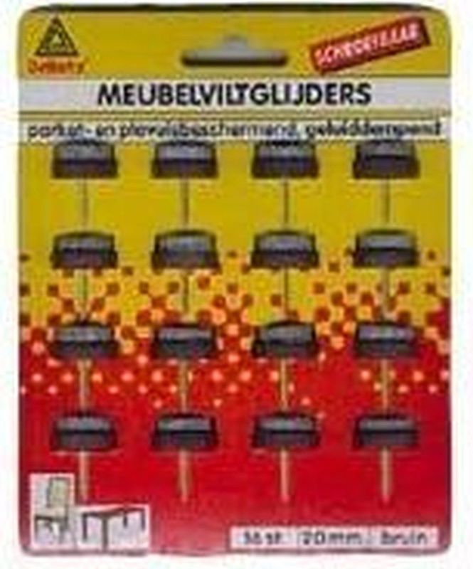 Deltafix - Meubelviltglijder - Bruin - 20mm