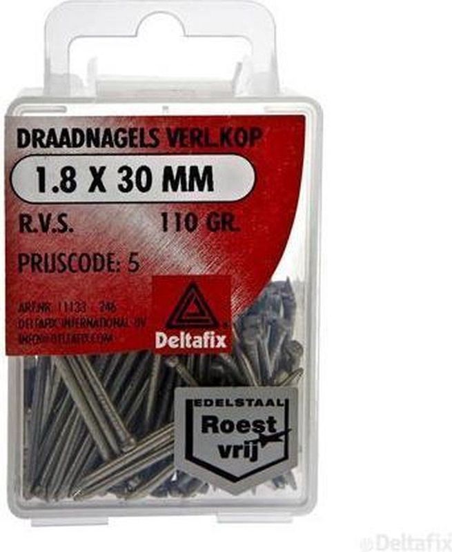 Deltafix - Draadnagel - RVS - 1,8x30mm - 110gr