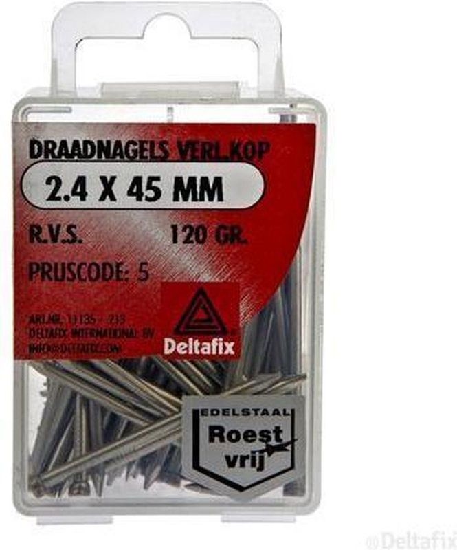 Draadnagel - 2,4x45mm - RVS - 120gr