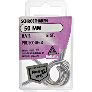 Deltafix Schroefogen - 5x - verzinkt metaal - 50 mm - ijzerwaren - Schroefogen
