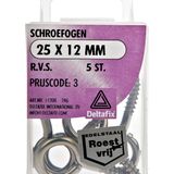Deltafix Schroefogen - 5x - verzinkt metaal - 25 x 12 mm - ijzerwaren bevestigsmaterialen