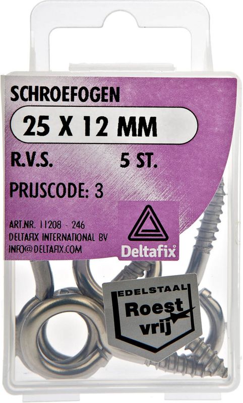 Deltafix Schroefogen - 5x - verzinkt metaal - 25 x 12 mm - ijzerwaren bevestigsmaterialen