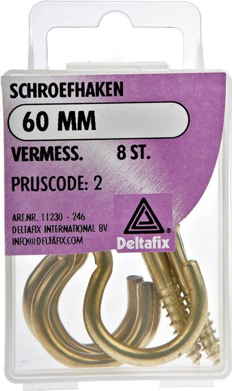 Deltafix - Schroefhaken - Goud - Metaal - 8 Stuks