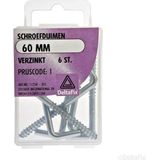 Deltafix Schroefduimen - 6x - verzinkt metaal - 60 mm - ijzerwaren bevestigsmaterialen
