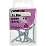 Deltafix Schroefduimen - 6x - verzinkt metaal - 60 mm - ijzerwaren bevestigsmaterialen