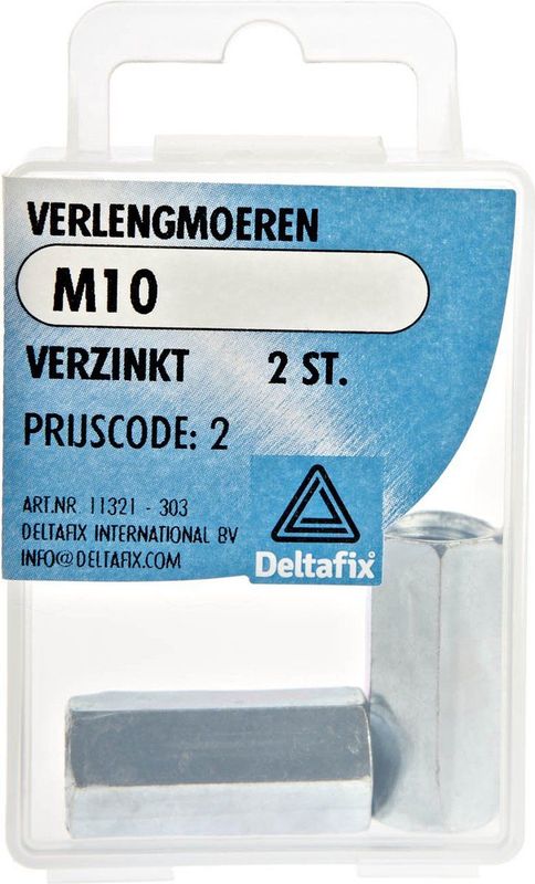Deltafix - Verlengmoer M10 Verz - 2 Stuks