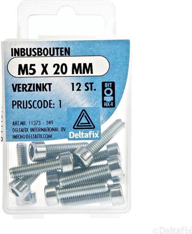 Deltafix - Inbusbout - M5x20mm - 12 Stuks