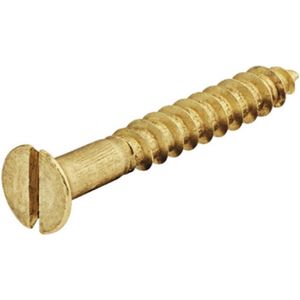 Deltafix. HOUTSCHROEF. PLATKOP 3.5 x 25 MM  MESSING 16 Stuks schroeven.