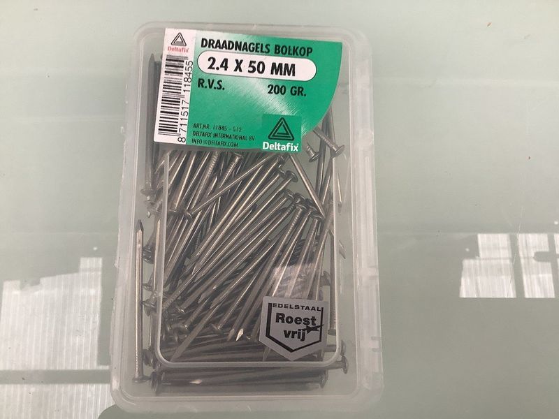 Deltafix - Draadnagel - Zwart - 2.4x50mm - RVS - 200gr