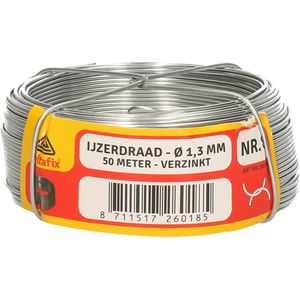 Deltafix IJzerdraad - 1x rol - 1,3 mm x 50 m - verzinkt staal - binddraad