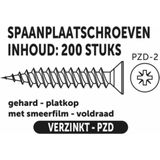 Deltafix - Verzinkte Spaanplaatschroeven - 200 Stuks - Roestbestendig - Pozidrive