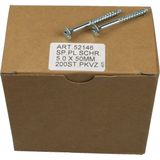 Deltafix - Verzinkte Spaanplaatschroeven - 200 Stuks - Roestbestendig - Pozidrive