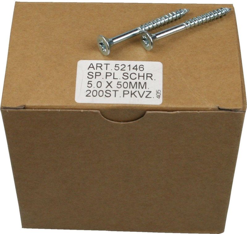 Deltafix - Verzinkte Spaanplaatschroeven - 200 Stuks - Roestbestendig - Pozidrive