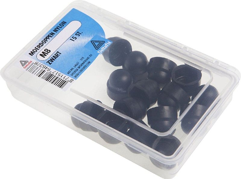 Deltafix - Moerdoppen - Nylon - Zwart