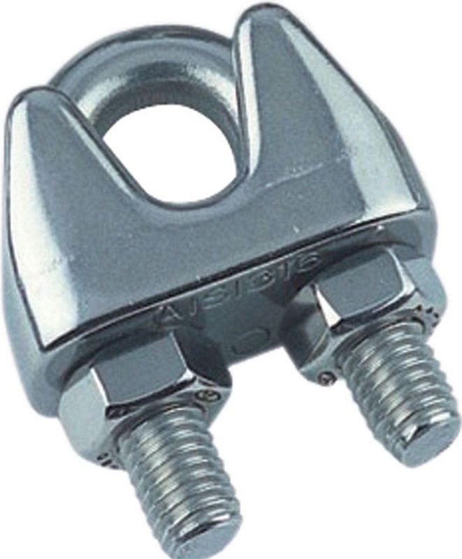 Deltafix - Staaldr.klem 4mm - RVS - 2 Stuks