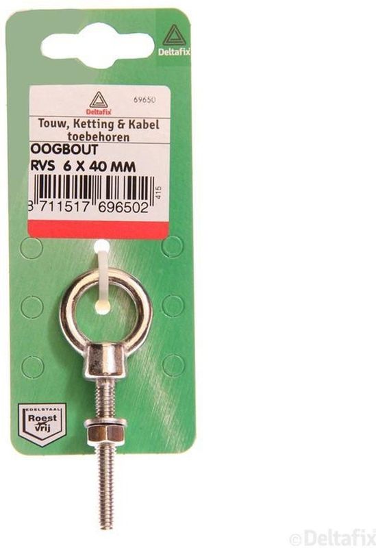 Deltafix - Oogbout - RVS - 6x60mm