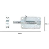 Deltafix schuifslot/plaatgrendel - 1x - 8 x 5cm - verzinkt staal - deur - schutting - hek