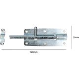 Deltafix schuifslot/plaatgrendel - 1x - 12 x 5cm - verzinkt staal - deur - schutting - hek - Grendels
