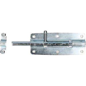Deltafix schuifslot/plaatgrendel - 1x - 12 x 5cm - verzinkt staal - deur - schutting - hek