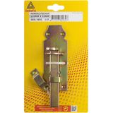 Deltafix schuifslot/hangslotschuif - 1x - 10 x 4.5cm - geel verzinkt staal - deur - schutting - hek - Grendels